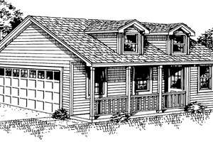 Country Exterior - Front Elevation Plan #410-3600