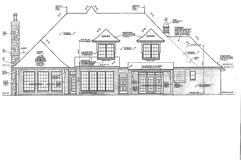 Home Plan - Exterior - Rear Elevation for Craftsman House Plan #310-1153 - 4 bed, 3.5 bath