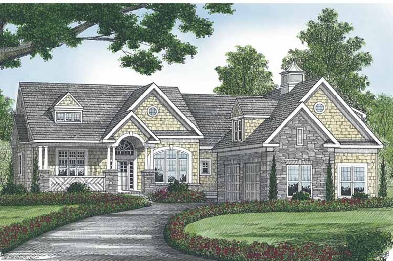 House Blueprint - Exterior - Front Elevation 3 for Craftsman House Plan #453-566 - 4 bed, 4.5 bath