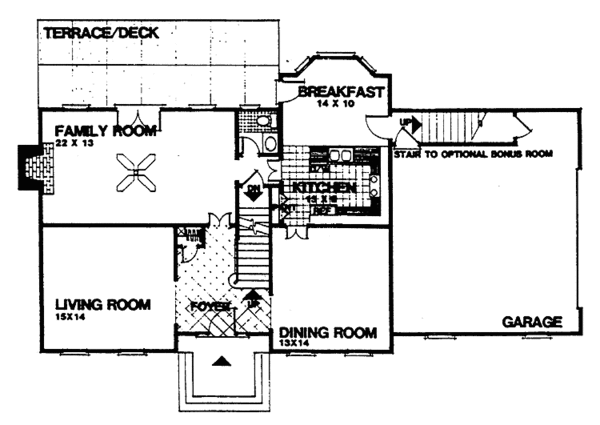 Home Plan - Colonial Floor Plan - Main Floor Plan #30-286