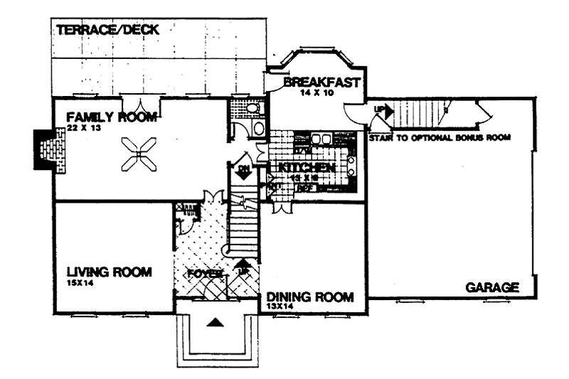Home Plan - Floor Plan - Main Floor for Colonial House Plan #30-286 - 3 bed, 2.5 bath