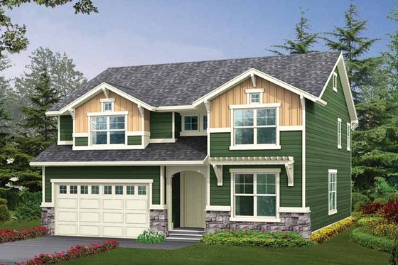Exterior - Front Elevation 3 for Craftsman House Plan #132-305 - 4 bed, 2.5 bath