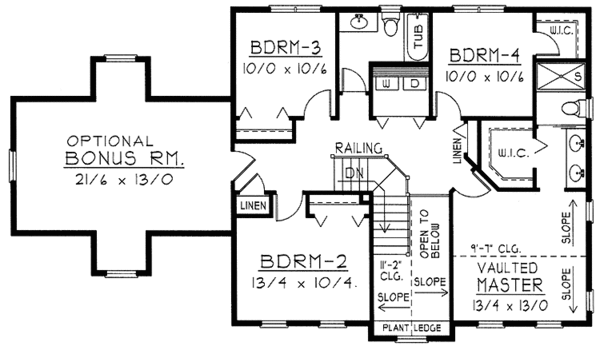 Dream House Plan - Country Floor Plan - Upper Floor Plan #1037-21