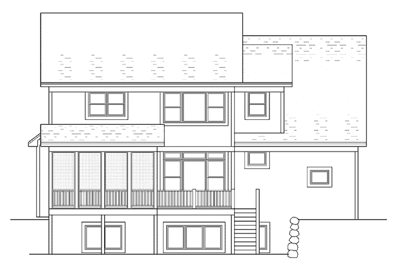 Home Plan - Exterior - Rear Elevation for Craftsman House Plan #51-964 - 3 bed, 2.5 bath
