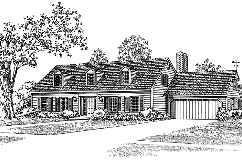 House Blueprint - Colonial Exterior - Front Elevation Plan #72-559