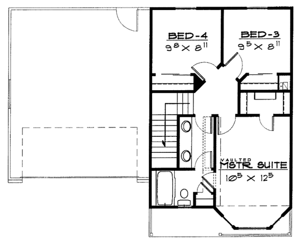 Home Plan - Traditional Floor Plan - Upper Floor Plan #308-253
