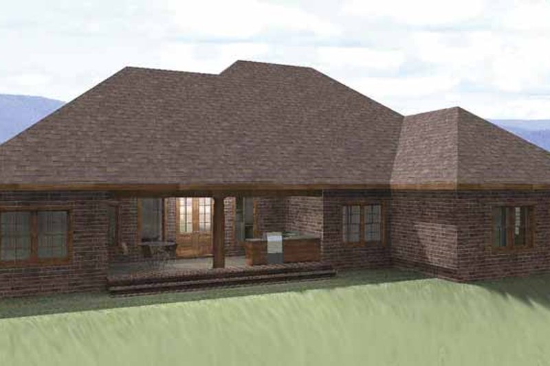 Home Plan - Exterior - Rear Elevation for Traditional House Plan #44-207 - 3 bed, 2.5 bath
