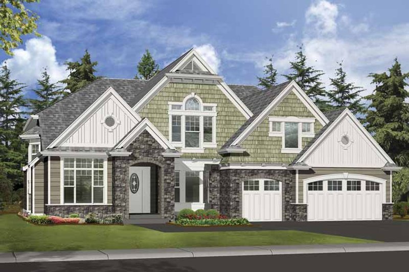 Home Plan - Exterior - Front Elevation 3 for Craftsman House Plan #132-501 - 5 bed, 4 bath