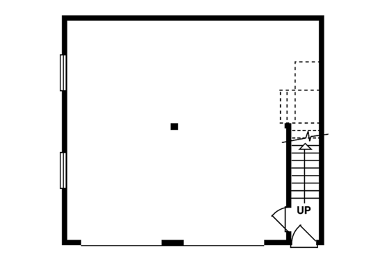 Floor Plan - Main Floor for Farmhouse House Plan #47-1081 - 1 bed, 1 bath