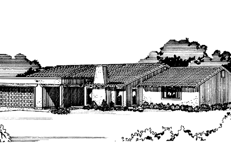 House Design - Adobe / Southwestern Exterior - Front Elevation Plan #320-1372
