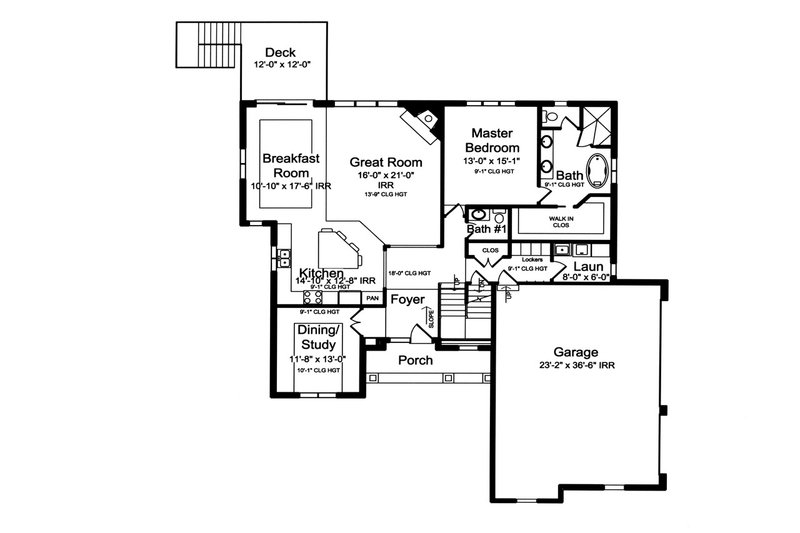 Dream House Plan - Floor Plan - Main Floor for Craftsman House Plan #46-904 - 4 bed, 2 bath