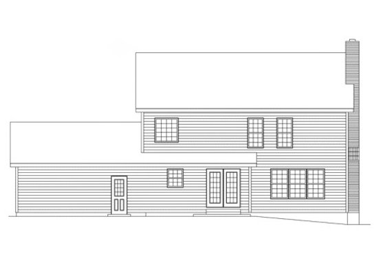 Exterior - Rear Elevation for Colonial House Plan #57-213 - 4 bed, 2.5 bath