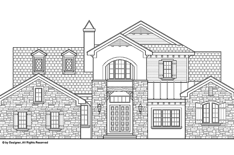 House Blueprint - Exterior - Front Elevation 3 for Country House Plan #1019-18 - 5 bed, 5 bath