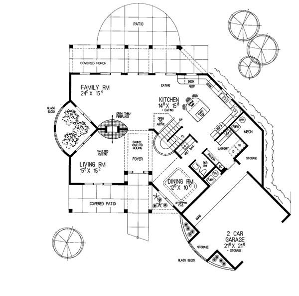 Architectural House Design - Mediterranean Floor Plan - Main Floor Plan #72-905