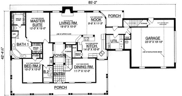 Country Floor Plan - Main Floor Plan #40-340