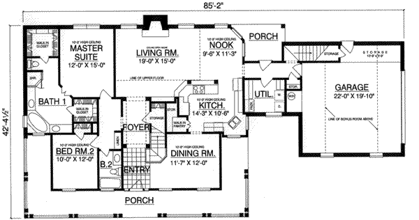 Dream House Plan - Country Floor Plan - Main Floor Plan #40-340