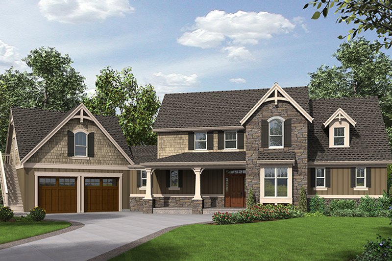 Architectural House Design - Exterior - Front Elevation 4 for Craftsman House Plan #48-923 - 3 bed, 3.5 bath