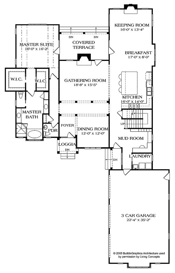 House Plan Design - Tudor Floor Plan - Main Floor Plan #453-447