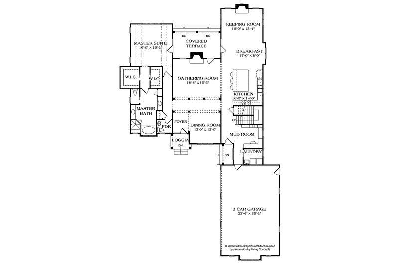 Dream House Plan - Floor Plan - Main Floor for Tudor House Plan #453-447 - 4 bed, 4.5 bath