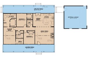 Floor Plan - Main Floor for Country House Plan #923-34 - 3 bed, 2 bath