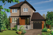 Contemporary Style House Plan - 3 Beds 1 Baths 1107 Sq/Ft Plan #25-4345 