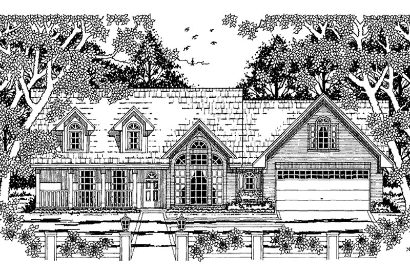 Architectural House Design - Country Exterior - Front Elevation Plan #42-458