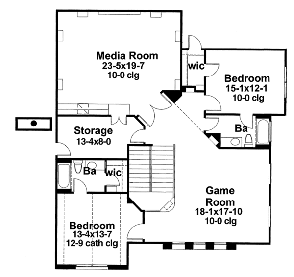 Architectural House Design - Mediterranean Floor Plan - Upper Floor Plan #120-216