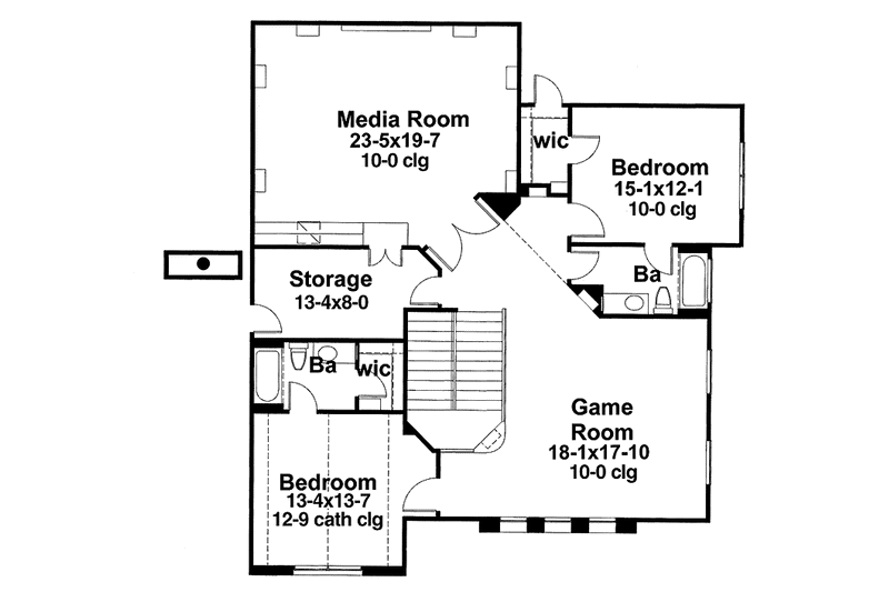 Home Plan - Floor Plan - Upper Floor for Mediterranean House Plan #120-216 - 5 bed, 6.5 bath
