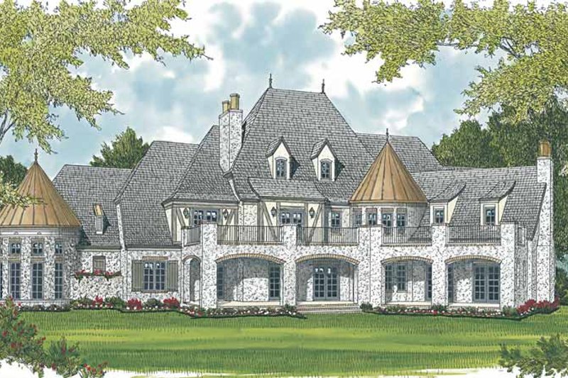 House Plan Design - Exterior - Rear Elevation 4 for European House Plan #453-609 - 7 bed, 7.5 bath