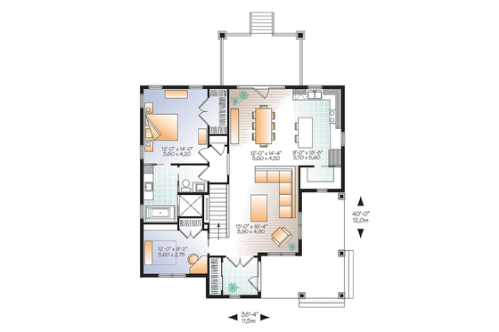 Floor Plan - Main Floor for Country House Plan #23-2613 - 3 bed, 2 bath