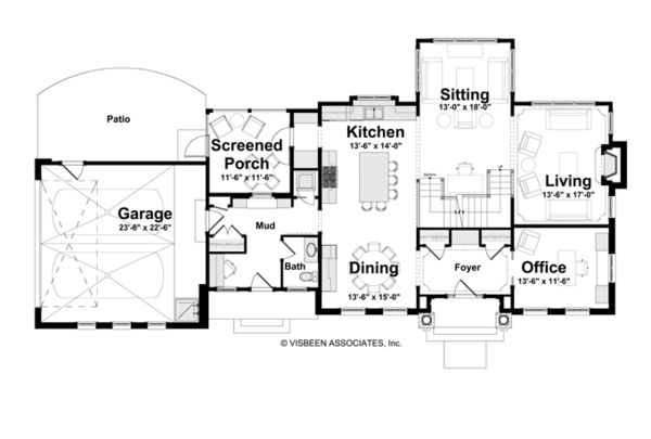 Classical Floor Plan - Main Floor Plan #928-240