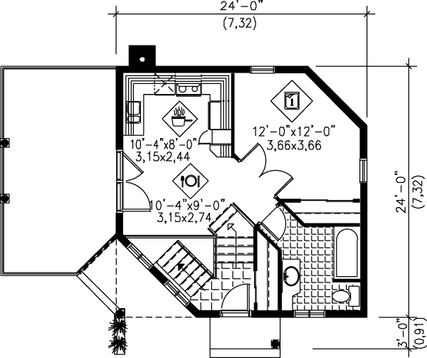 Cottage Floor Plan - Main Floor Plan #25-1118