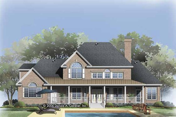 Exterior - Rear Elevation for Traditional House Plan #929-817 - 5 bed, 4 bath