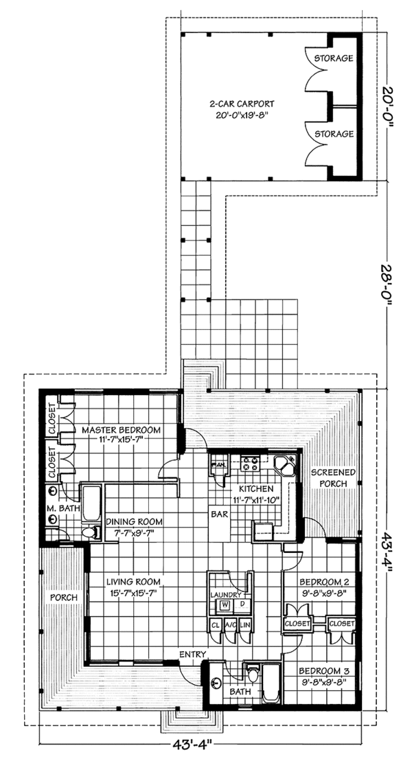 Home Plan - Country Floor Plan - Main Floor Plan #972-1