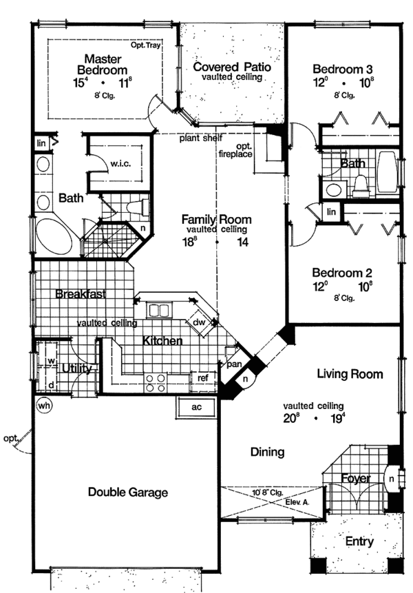 House Plan Design - Mediterranean Floor Plan - Main Floor Plan #417-594
