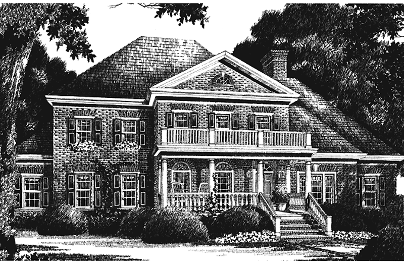 Home Plan - Exterior - Front Elevation 3 for Classical House Plan #429-189 - 4 bed, 3.5 bath