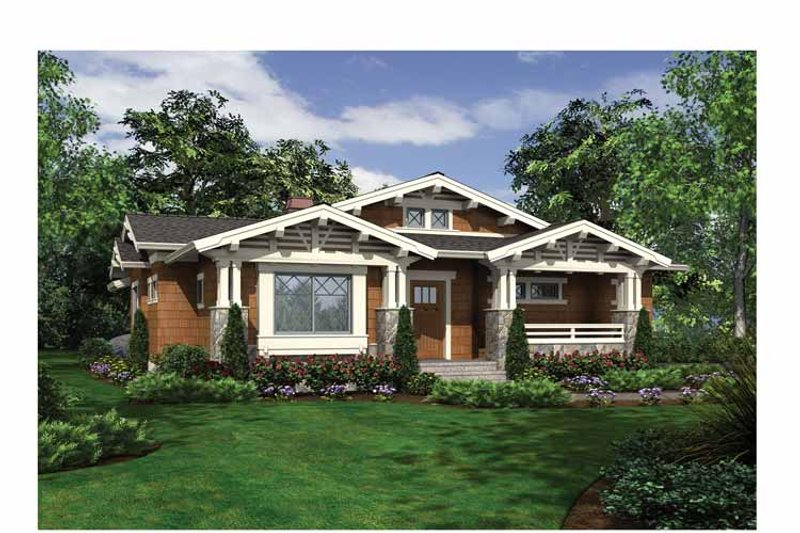 Dream House Plan - Exterior - Front Elevation 3 for Craftsman House Plan #132-528 - 2 bed, 2 bath