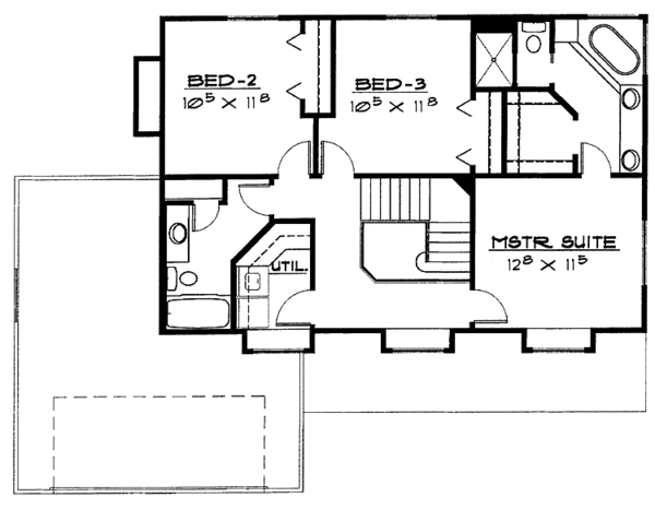 House Blueprint - Country Floor Plan - Upper Floor Plan #308-250