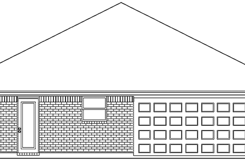 Home Plan - Exterior - Rear Elevation for Ranch House Plan #84-661 - 3 bed, 2 bath