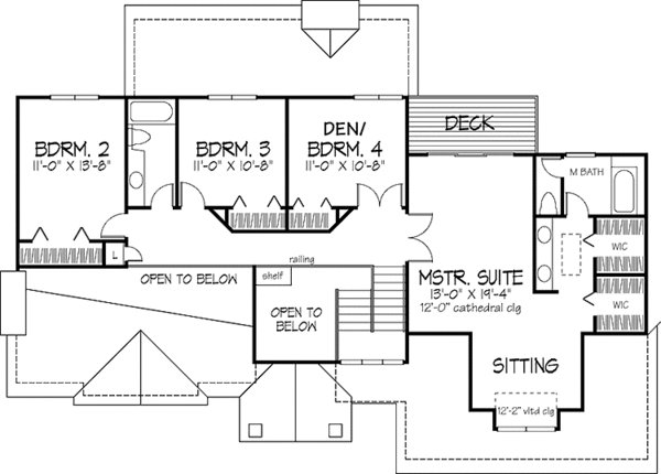 House Plan Design - Prairie Floor Plan - Upper Floor Plan #320-1121
