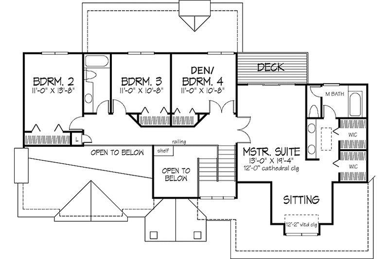 Dream House Plan - Floor Plan - Upper Floor for Prairie House Plan #320-1121 - 3 bed, 2.5 bath