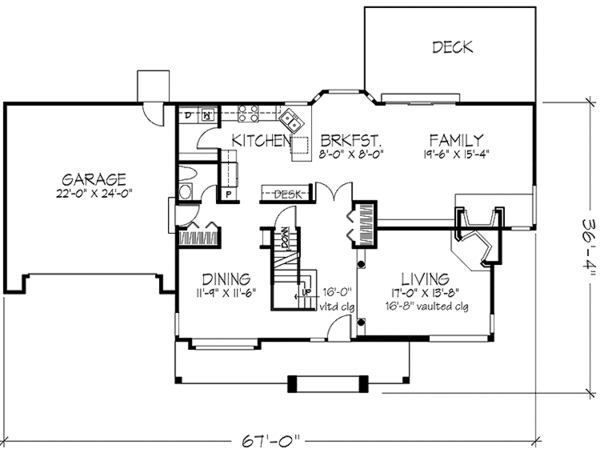 House Plan Design - Prairie Floor Plan - Main Floor Plan #320-1091