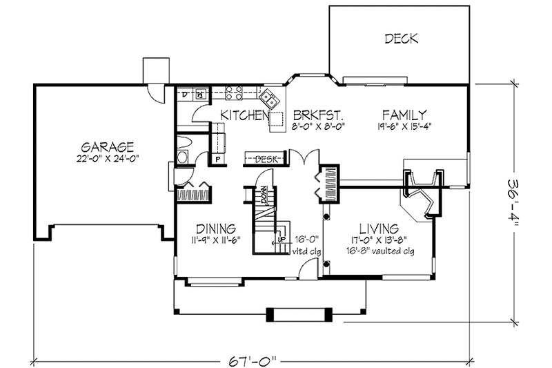 Home Plan - Floor Plan - Main Floor for Prairie House Plan #320-1091 - 3 bed, 2.5 bath