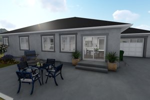 Exterior - Rear Elevation for Ranch House Plan #1060-39 - 3 bed, 2 bath