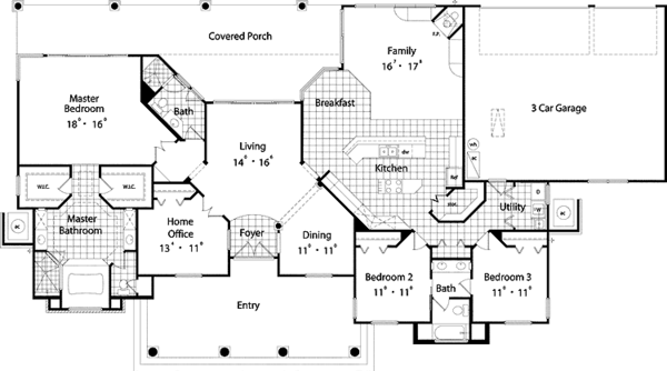 Home Plan - Classical Floor Plan - Main Floor Plan #417-650