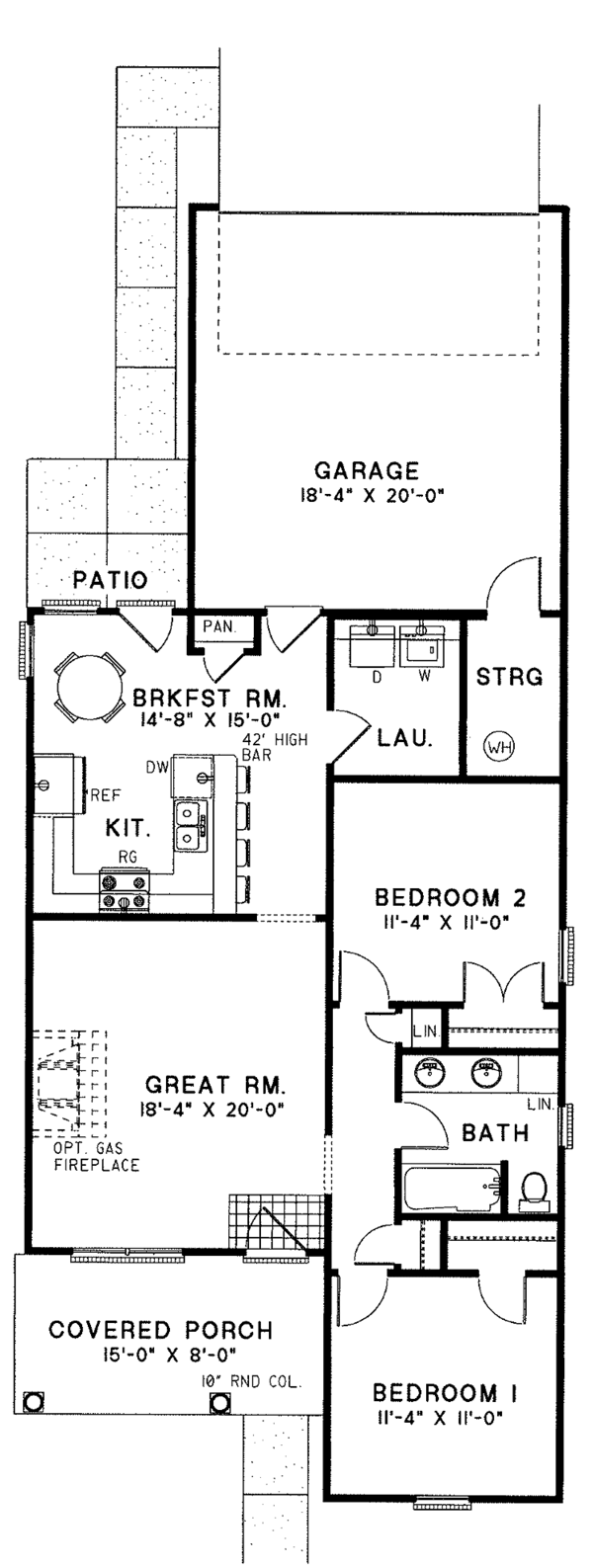 House Design - Country Floor Plan - Main Floor Plan #17-2634