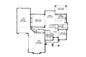 Floor Plan - Main Floor for Contemporary House Plan #920-46 - 6 bed, 3.5 bath