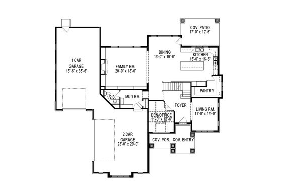 Floor Plan - Main Floor for Contemporary House Plan #920-46 - 6 bed, 3.5 bath