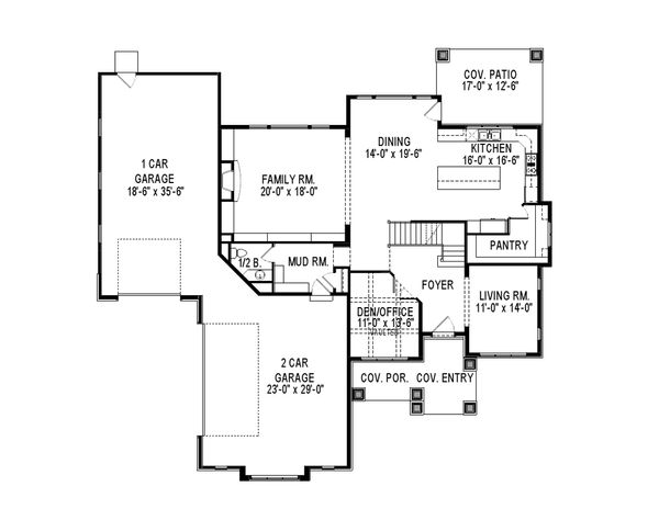 Architectural House Design - Contemporary Floor Plan - Main Floor Plan #920-46