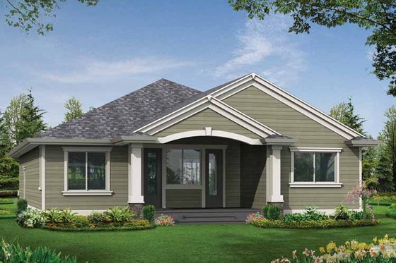 Exterior - Rear Elevation for Craftsman House Plan #132-530 - 3 bed, 2 bath